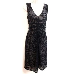 Ronen Chen sleeveless mini black v neck lace short black stretch formal dress 10